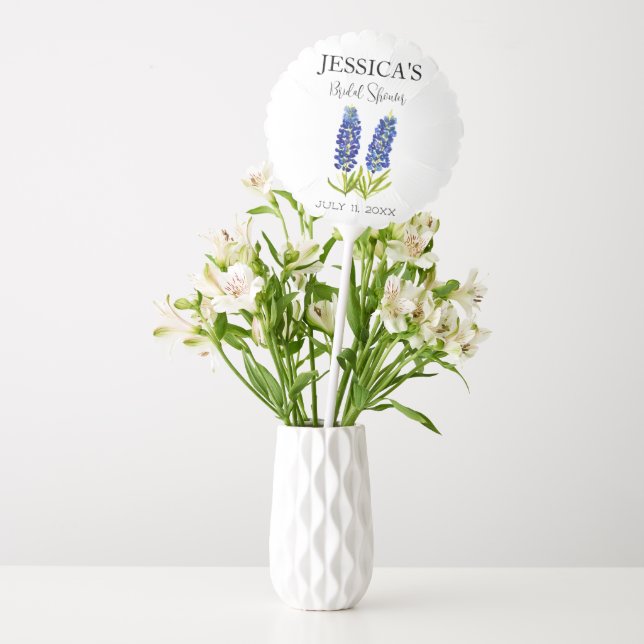 Bluebonnets Wildflower Blue Flowers Bridal Shower Balloon (Vase)