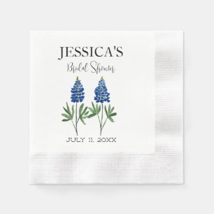 Bluebonnets Wildflower Blue Flowers Bridal Shower Napkins