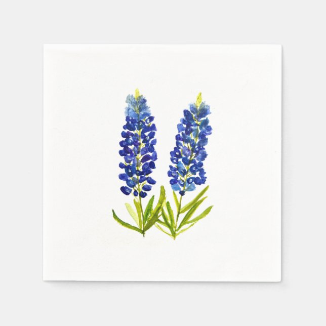 Bluebonnets Wildflower Texas State Flower Napkins (Front)