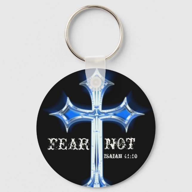 bluecross, FEAR, NOT, Isaiah 41:10 Keychain (Front)