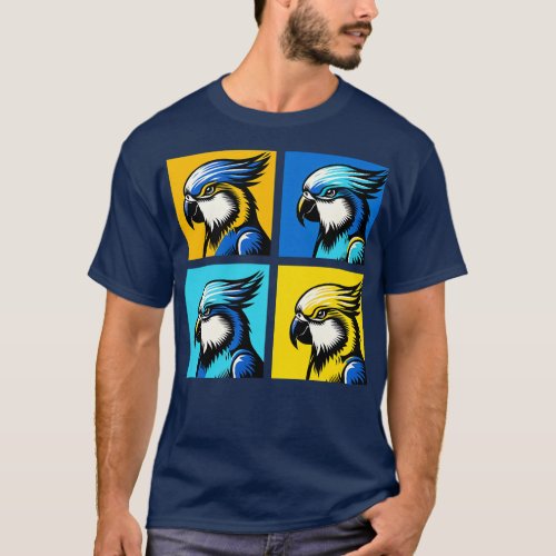 BlueCrowned Parakeet Art Cool Birds T_Shirt