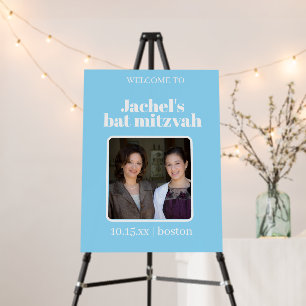 BlueCustom Cute Bat Mitzvah Photo Welcome Foam Board
