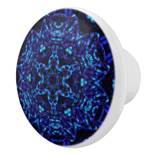 Blued Up Ceramic Knob