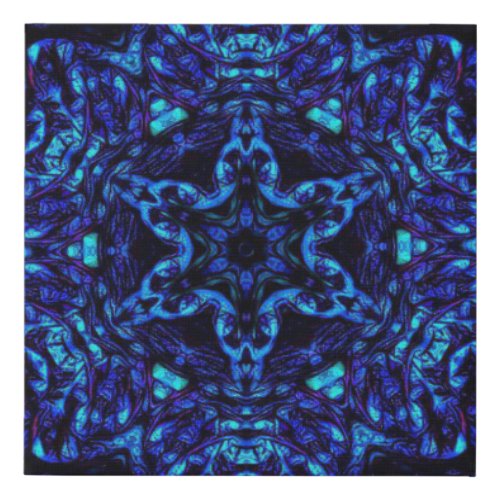 Blued Up Faux Canvas Print