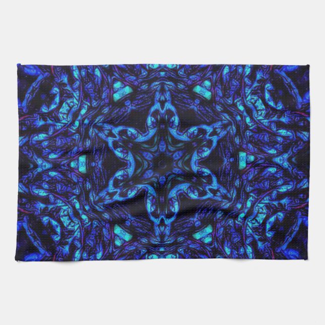 Blued Up Kitchen Towel (Horizontal)