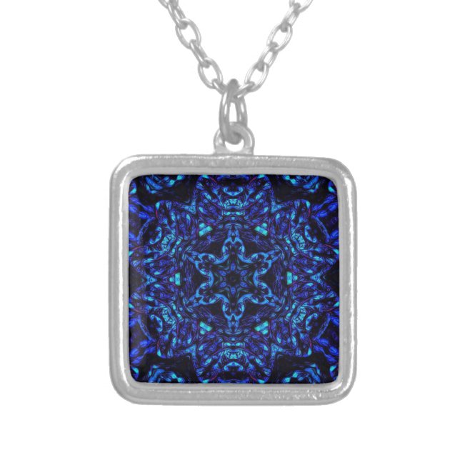 Blued Up Silver Plated Necklace (Front)