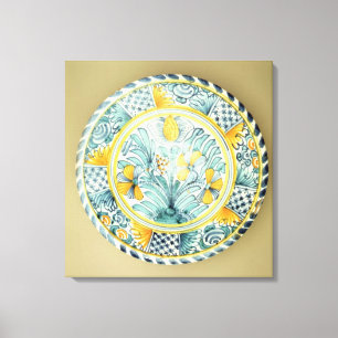 Bluedash' Delftware charger, Lambeth pottery Canvas Print