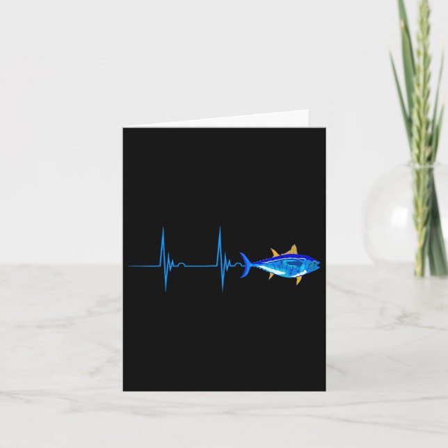 Bluefin Tuna Heartbeat Ekg Pulseline Deep Sea Fish Card (Front)