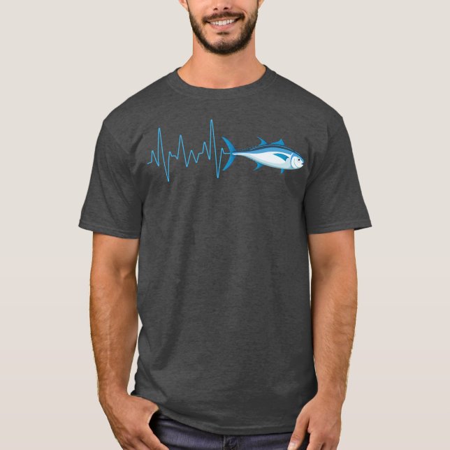 Bluefin Tuna Heartbeat EKG Pulseline Deep Sea T-Shirt (Front)