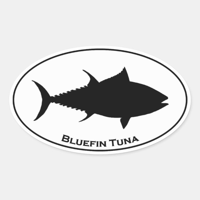 Bluefin Tuna Icon Oval Sticker (Front)
