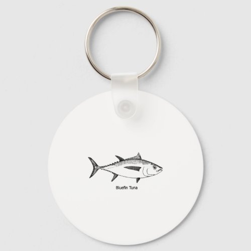 Bluefin Tuna Line Art Logo Keychain