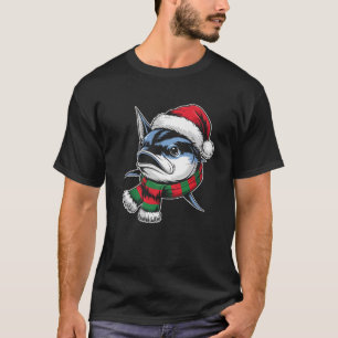 Bluefin Tuna Xmas Santa Hat Scarf Christmas Costum T-Shirt