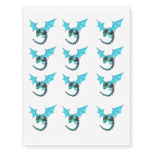 BlueFire Dragon Temporary Tattoos
