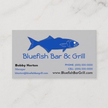 Bluefish Bar & Grill Business Card by coolcards_biz at Zazzle