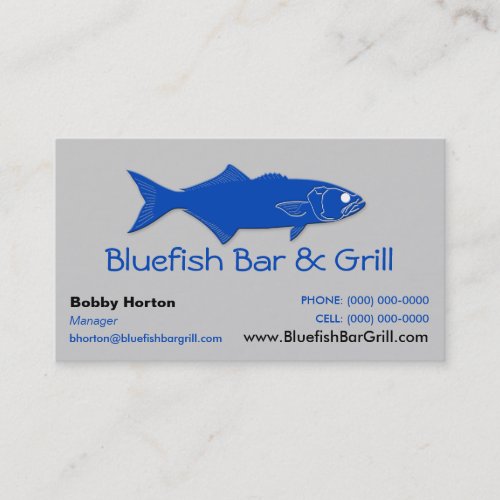 Bluefish Bar &amp; Grill Business Card