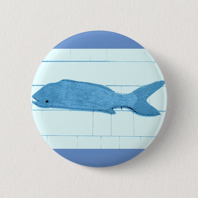 bluefish logo pinback button (Front)