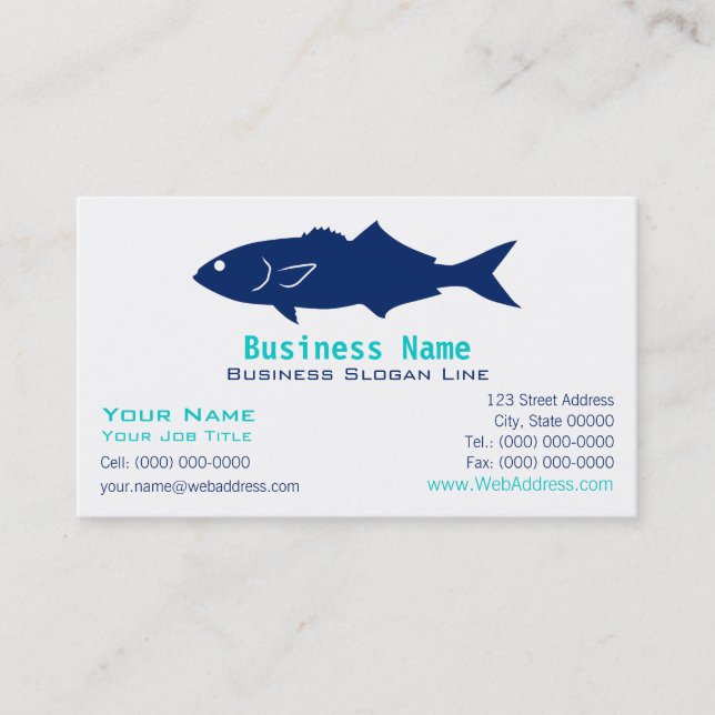 Bluefish Silhouette Business Card (Front)