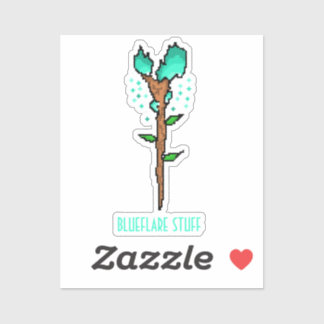 Blueflare Staff Fantasy Magic Weapon Sticker
