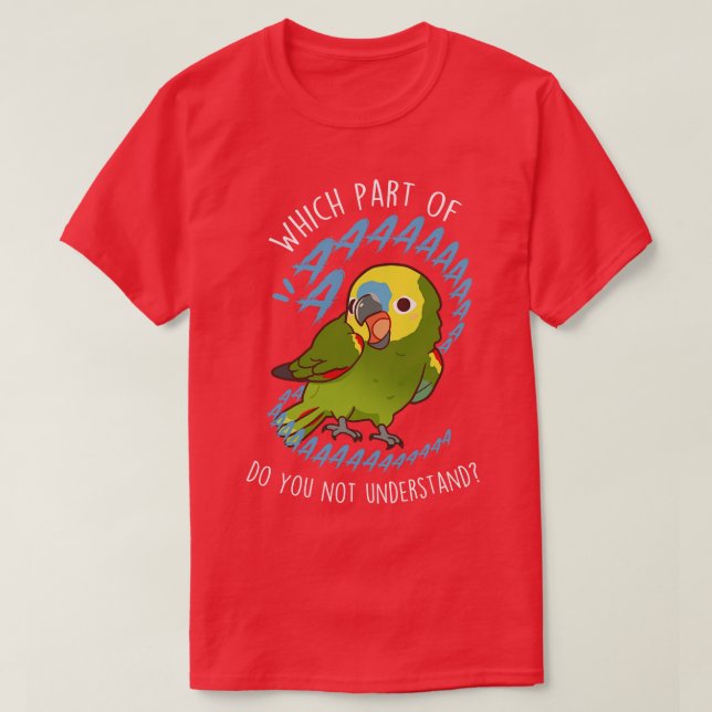 BlueFronted Amazon Parrot Aaaa T-Shirt (Design Front)