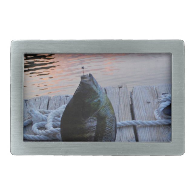 Bluegill at sunset Lake Arrowhead Belt Buckle (Front)