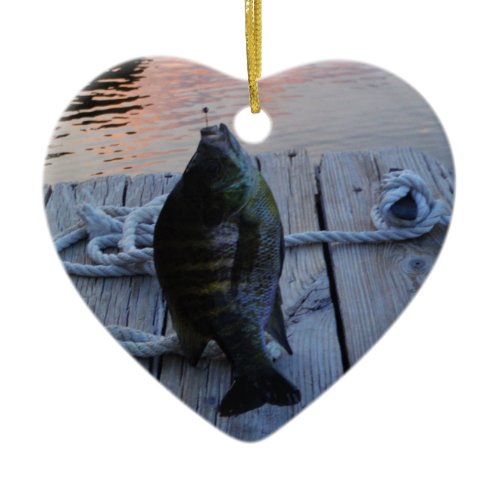 Bluegill at sunset Lake Arrowhead Ceramic Ornament
