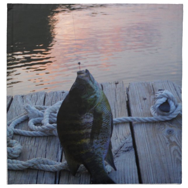 Bluegill at sunset Lake Arrowhead Cloth Napkin (Front)