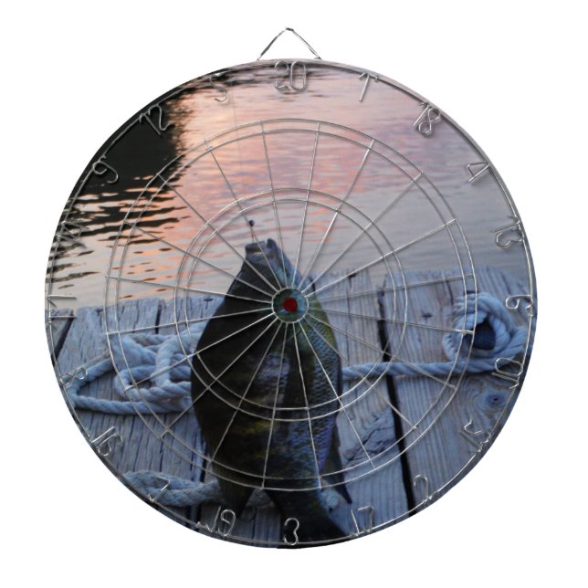 Bluegill at sunset Lake Arrowhead Dartboard (Front)
