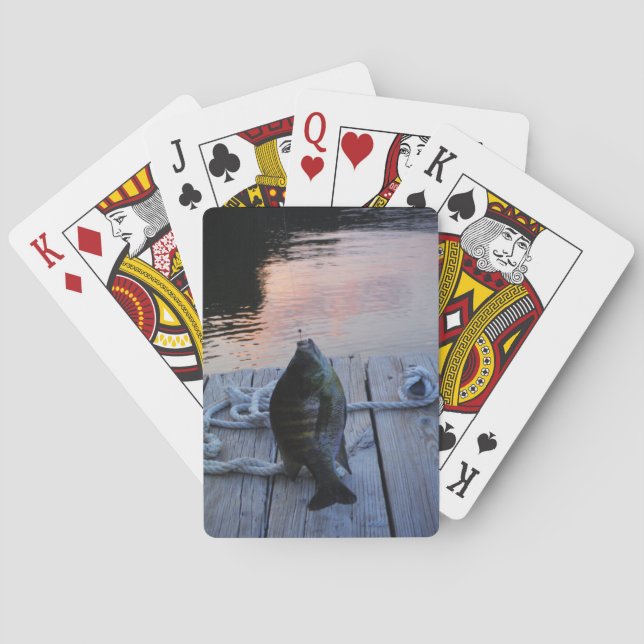 Bluegill at sunset Lake Arrowhead Poker Cards (Back)
