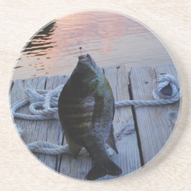 Bluegill at sunset Lake Arrowhead Sandstone Coaster (Front)
