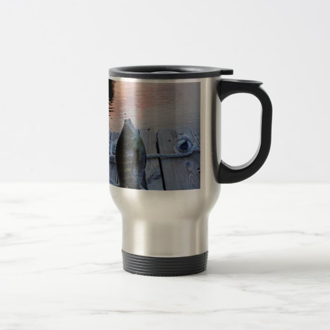 Bluegill at sunset Lake Arrowhead Travel Mug (Right)