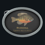 Bluegill Bream Fishing Oval Belt Buckle<br><div class="desc">THE BLUEGILL. Latin name: lepomis macrochirus. Whether you like fly fishing or fishing with tackle or bait or are an ichthyologist or just love fish, you’ll enjoy this design that features a big bream from an original watercolor painting by Mr. Trout Whiskers, Doug Shultz. Great gift for your favorite fisherman....</div>