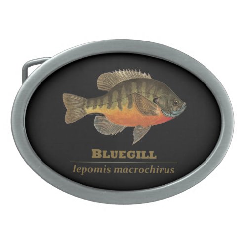 Bluegill Bream Fishing Oval Belt Buckle