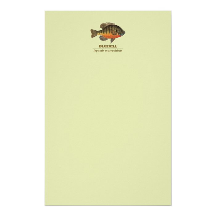 Bluegill Bream Fishing Stationery Design