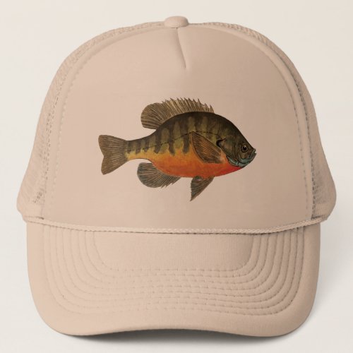 Bluegill Bream Fishing Sunfish Fishermans Tan Trucker Hat