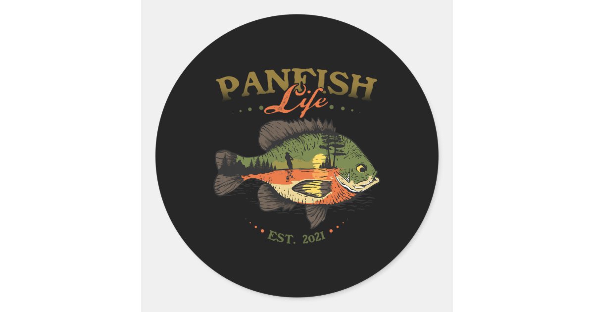 Bluegill Fish Panfish Life Est 2021 Fishing Fisher Classic Round ...