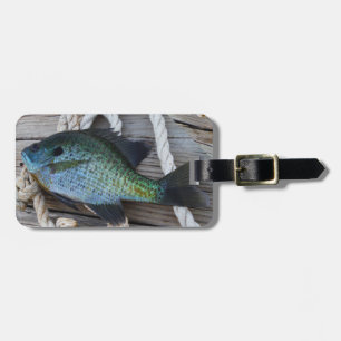 bluegill on dock luggage tag