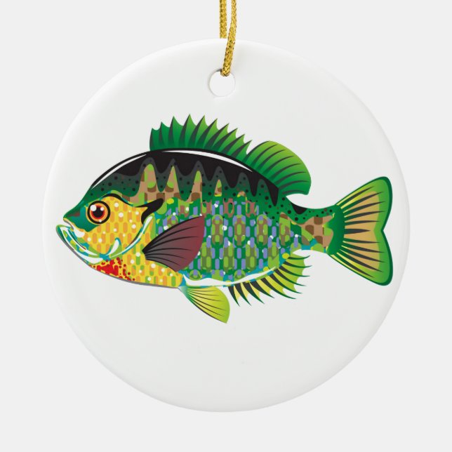 Bluegill Panfish Vector Ceramic Ornament (Front)