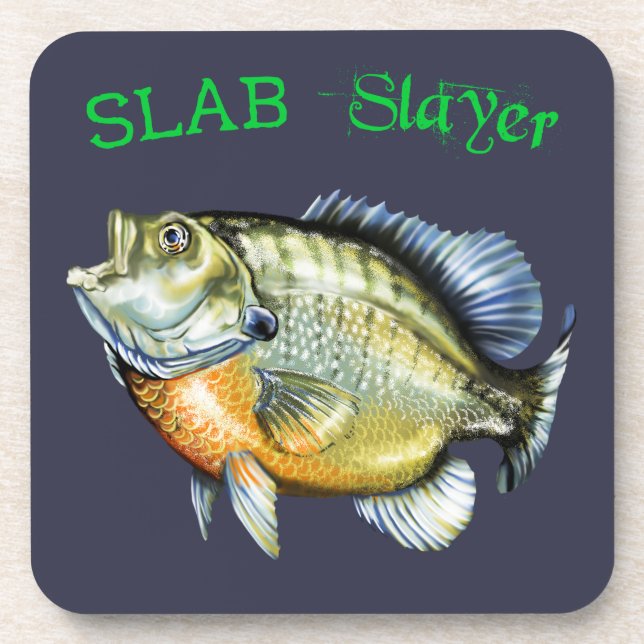Bluegill Sunfish Slab Slayer Beverage Coaster (Front)