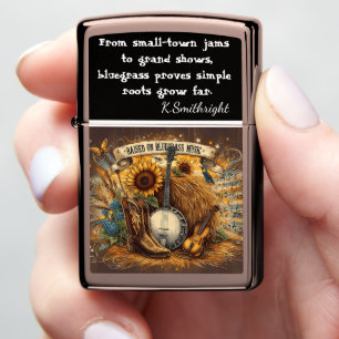 Bluegrass Art - Rustic Western Personalized Zippo Lighter