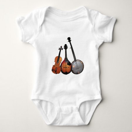 Bluegrass Band Cartoon Baby Bodysuit
