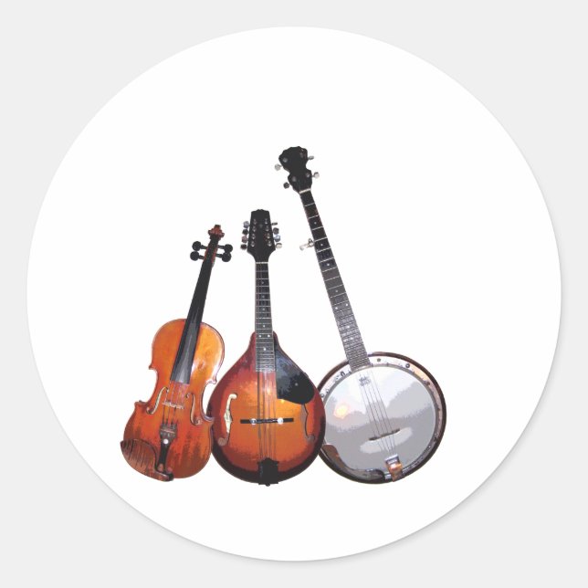 Bluegrass Band Classic Round Sticker (Front)
