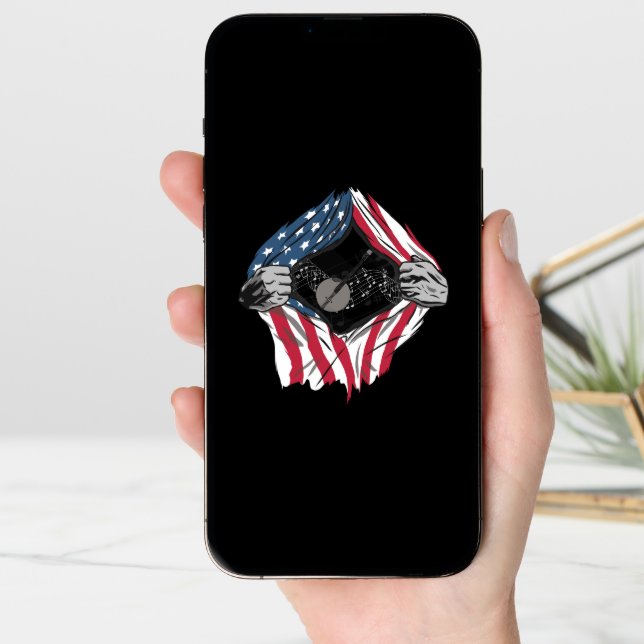 Bluegrass Banjo America USA Flag Card (Front Digital)