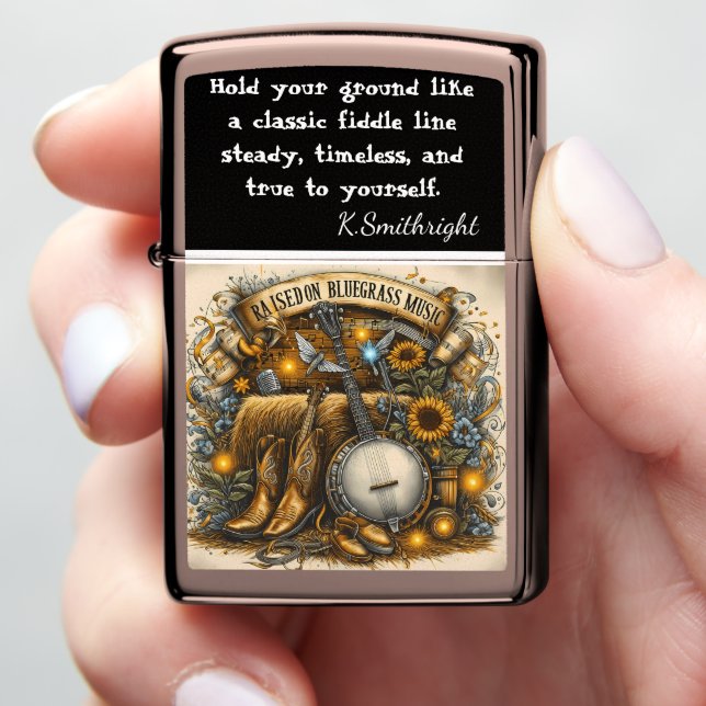 Bluegrass Banjo Art - Americana & Durable Zippo Lighter (In Hand)