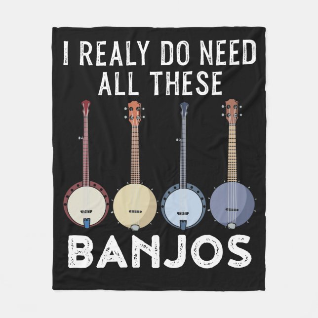 Bluegrass Banjo Country Music Stringband Banjo Fleece Blanket (Front)