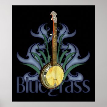 Bluegrass Banjo Design Poster by Specialeetees at Zazzle
