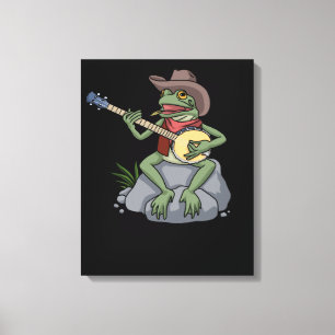 Bluegrass Banjo Frog Country Music Gift Banjo Canvas Print