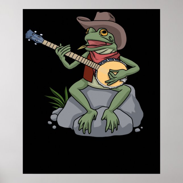 Bluegrass Banjo Frog Country Music Gift Banjo Poster (Front)