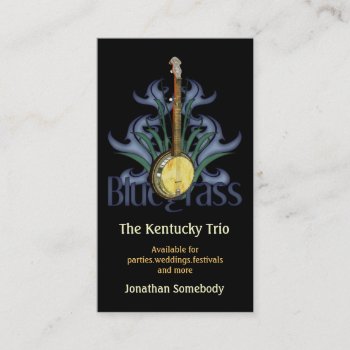 Bluegrass Banjo Logo Business Cards by Specialeetees at Zazzle
