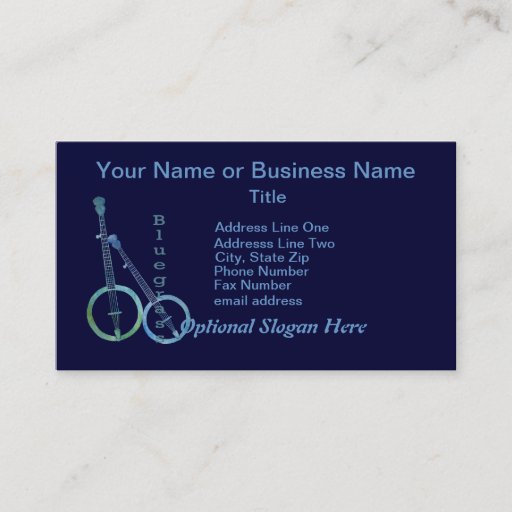 Customizable Bluegrass Banjos Business Card Template
