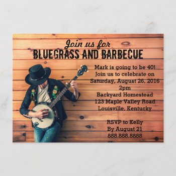 Bluegrass Barbecue Bbq Birthday Party Invitation by DaisyPrint at Zazzle
